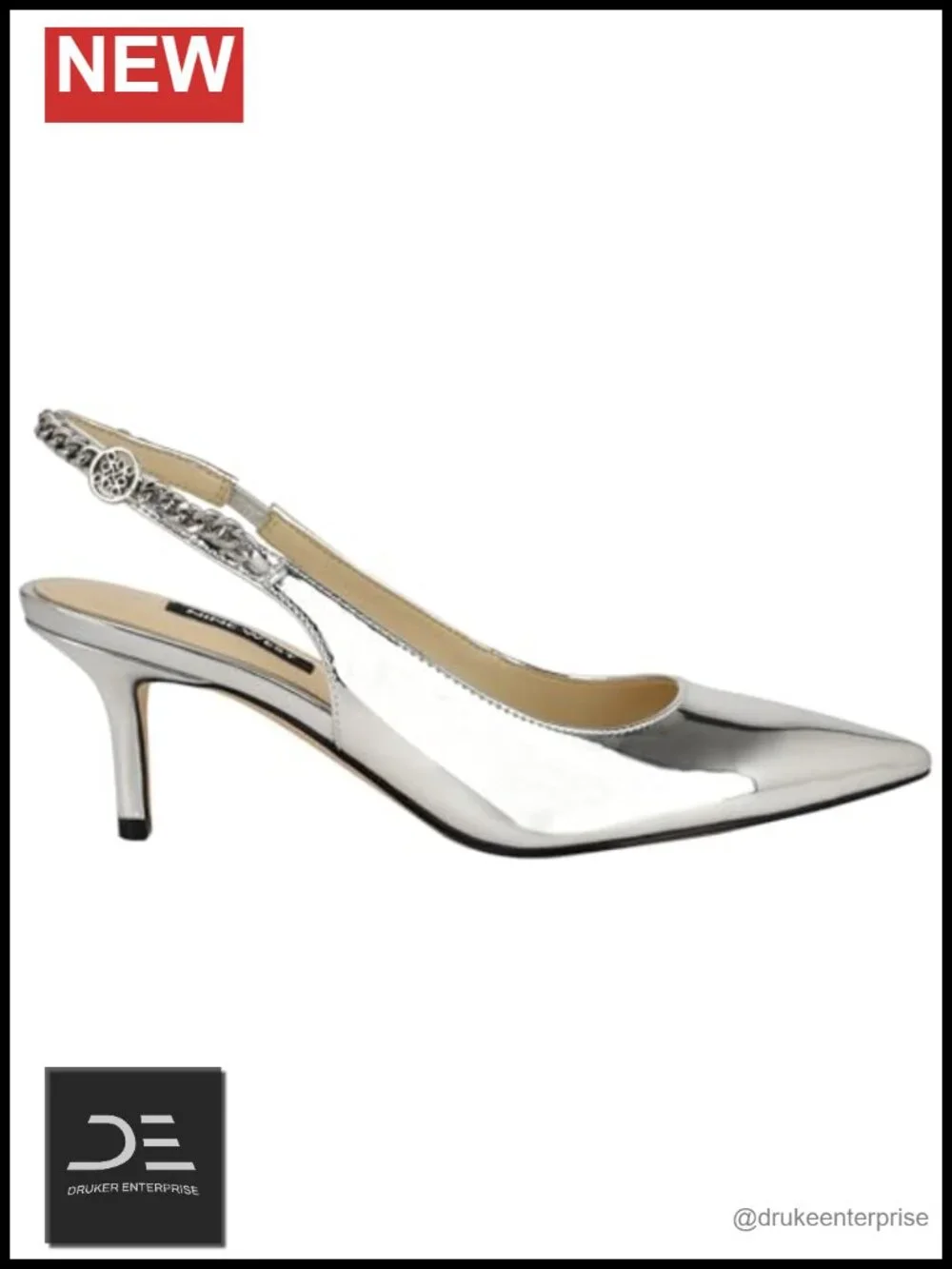 Nine West Annae Kitten Heel Slingback Pumps Pointy Toe Slip-On Dress Shoes